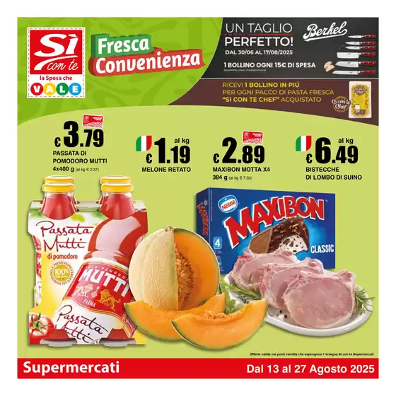 Volantino Si con te supermercati a Gissi | Fresca Convenienza | 2025-08-13T00:00:00.000Z - 2025-08-27T00:00:00.000Z