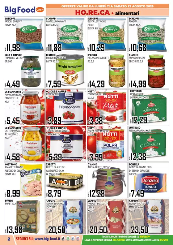 OFFERTE VALIDE DA LUNEDÌ 11 A SABATO 23 AGOSTO 2025