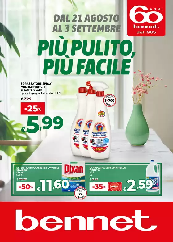 Volantino Bennet a Cormano | Più pulito, più facile | 2025-08-21T00:00:00.000Z - 2025-09-03T00:00:00.000Z