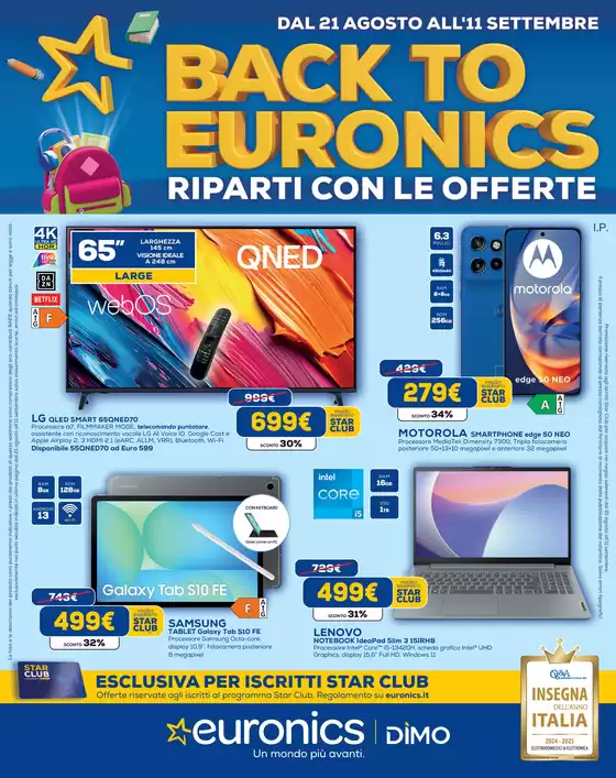 Volantino Euronics a Ragusa | Riaparti con le Offerte - Back to Euronics | 2025-08-21T00:00:00.000Z - 2025-09-11T00:00:00.000Z