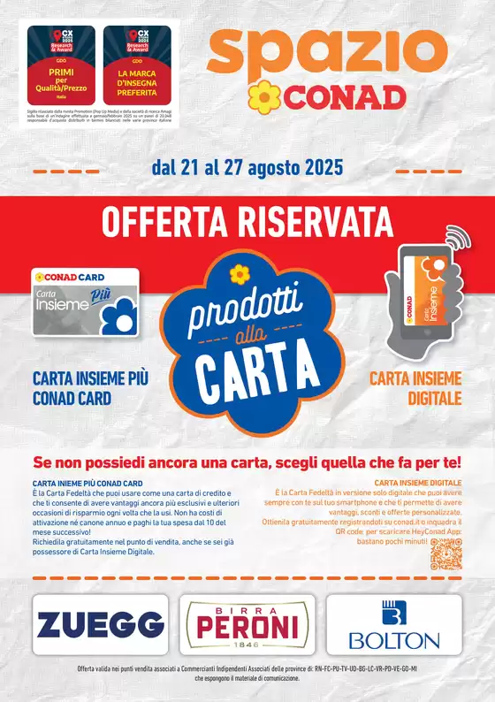 Volantino Spazio Conad a Padova | PRODOTTI ALLA CARTA | 2025-08-21T00:00:00.000Z - 2025-08-27T00:00:00.000Z