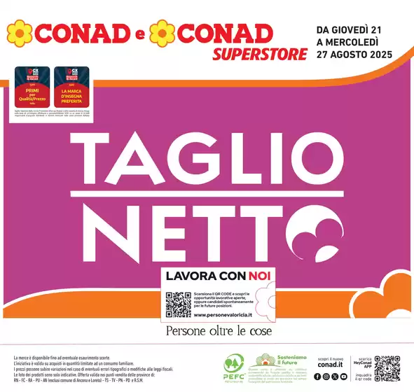 Volantino Conad Superstore a Senigallia | Taglio netto | 2025-08-21T00:00:00.000Z - 2025-08-27T00:00:00.000Z