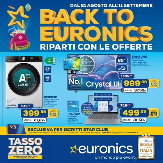 Volantino Euronics a Ragusa | Back to Euronics | 2025-08-21T00:00:00.000Z - 2025-09-11T00:00:00.000Z