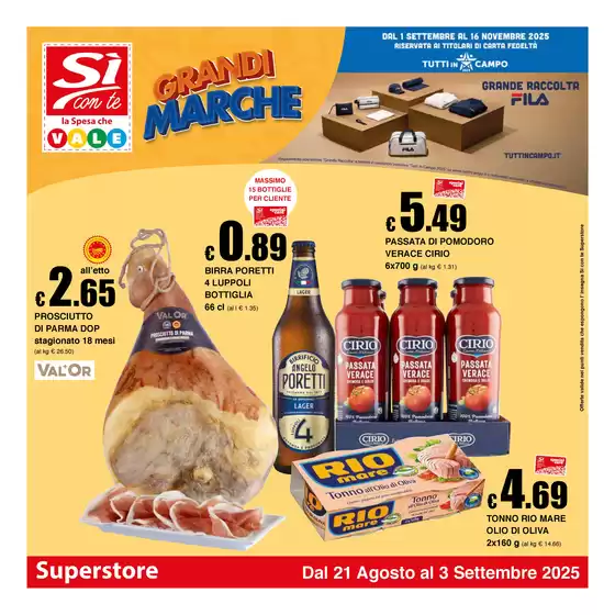 Volantino Si con te superstore a Altopascio | Grandi Marche | 2025-08-21T00:00:00.000Z - 2025-09-03T00:00:00.000Z
