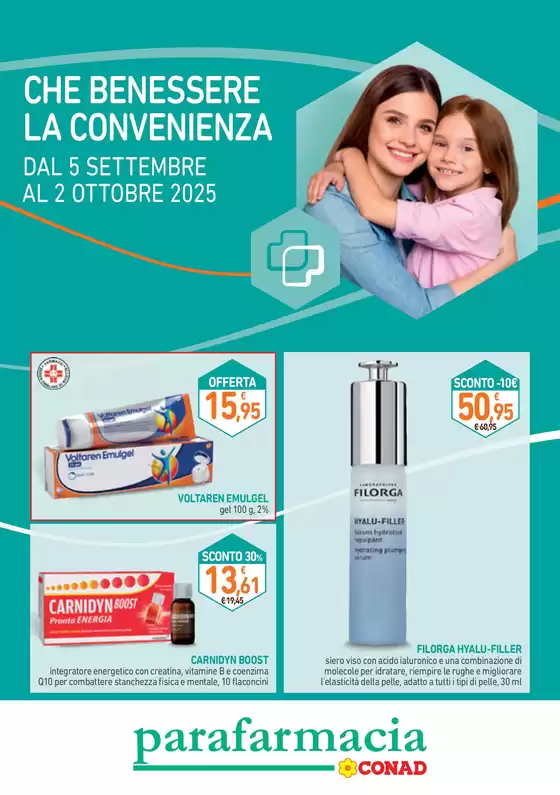 Volantino Parafarmacia Conad a Fiumicino | CHE BENESSERE LA CONVENIENZA | 2025-09-05T00:00:00.000Z - 2025-10-02T00:00:00.000Z