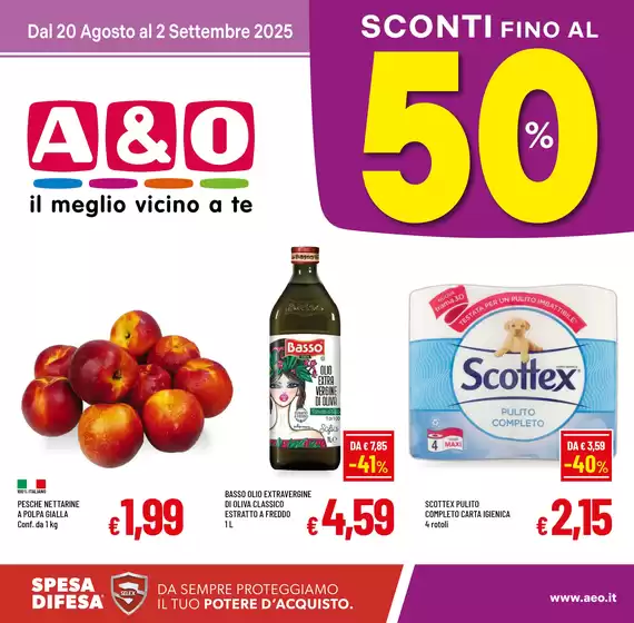 Volantino A&O a Roma | SCONTI FINO AL 50% | 2025-08-20T00:00:00.000Z - 2025-09-02T00:00:00.000Z