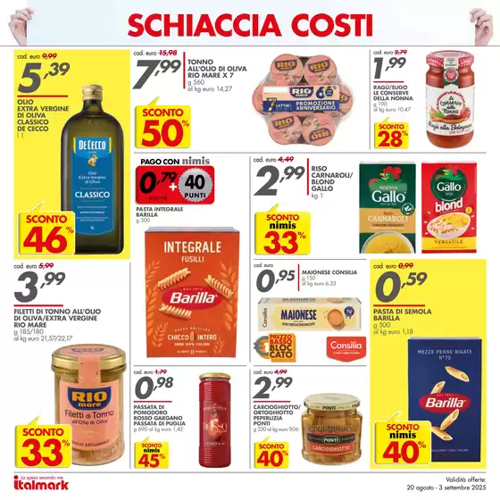Schaccia costi