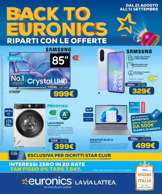 Volantino Euronics a Ragusa | Riparti con Le Offerte | 2025-08-21T00:00:00.000Z - 2025-09-11T00:00:00.000Z