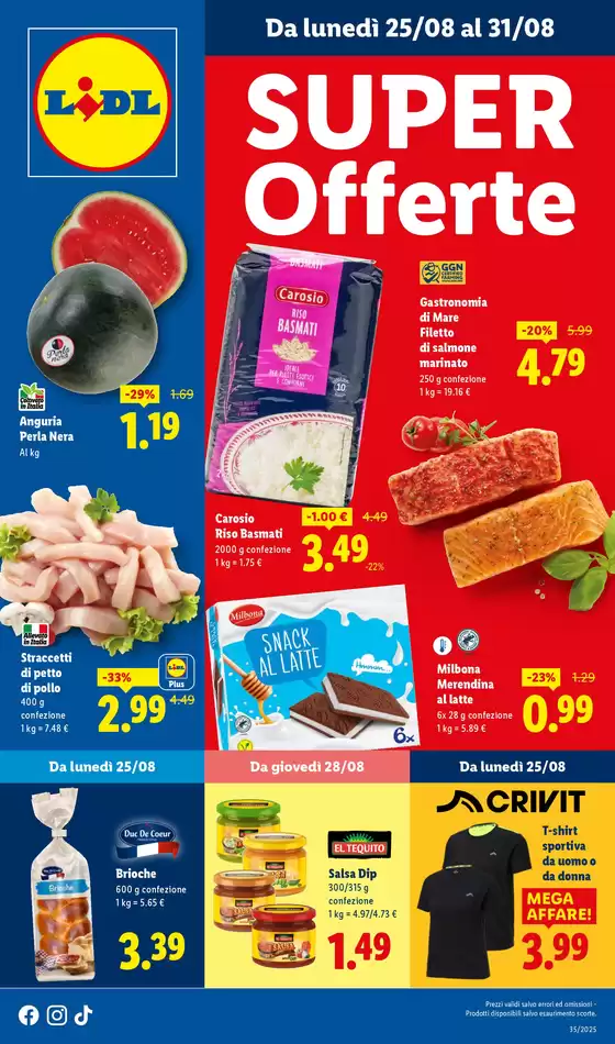 Volantino Lidl a Banchette | Super offerte | 2025-08-25T00:00:00.000Z - 2025-08-31T00:00:00.000Z