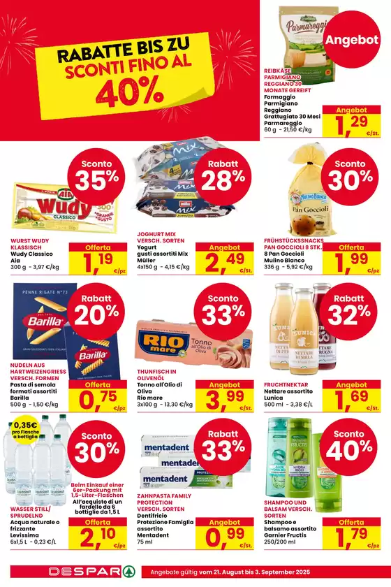 Sconti fino al 40%