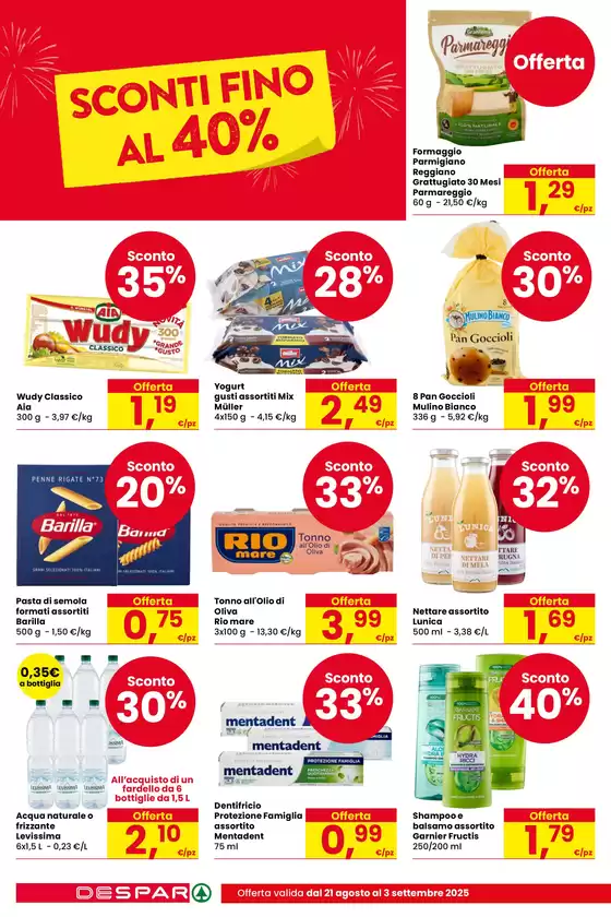 Sconti fino al 40%