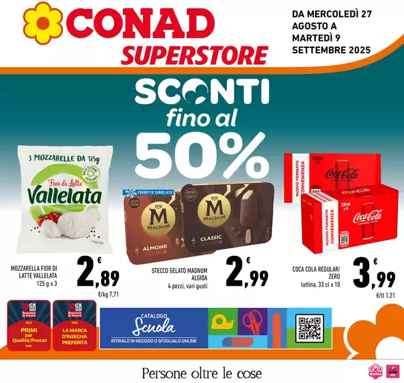 Volantino Conad Superstore a San Severo | SCONTI FINO AL 50% | 2025-08-27T00:00:00.000Z - 2025-09-09T00:00:00.000Z