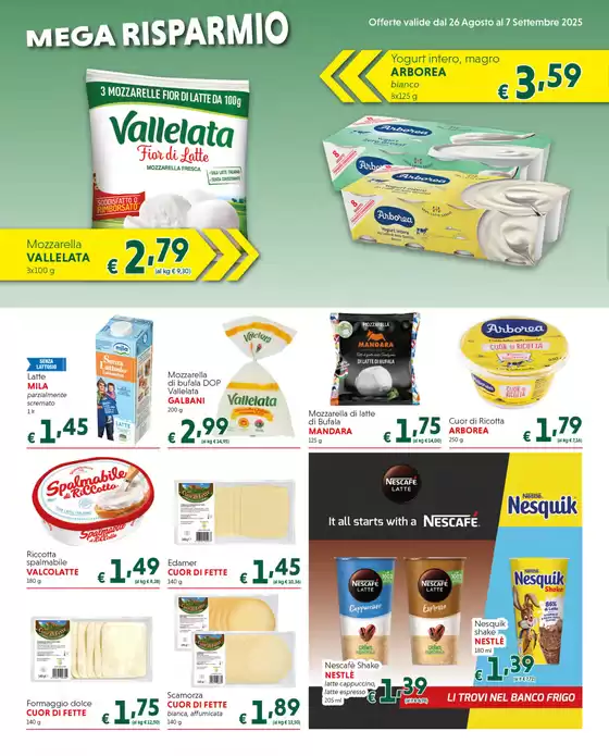 Offerte valide dal 26 agosto al 7 settembre