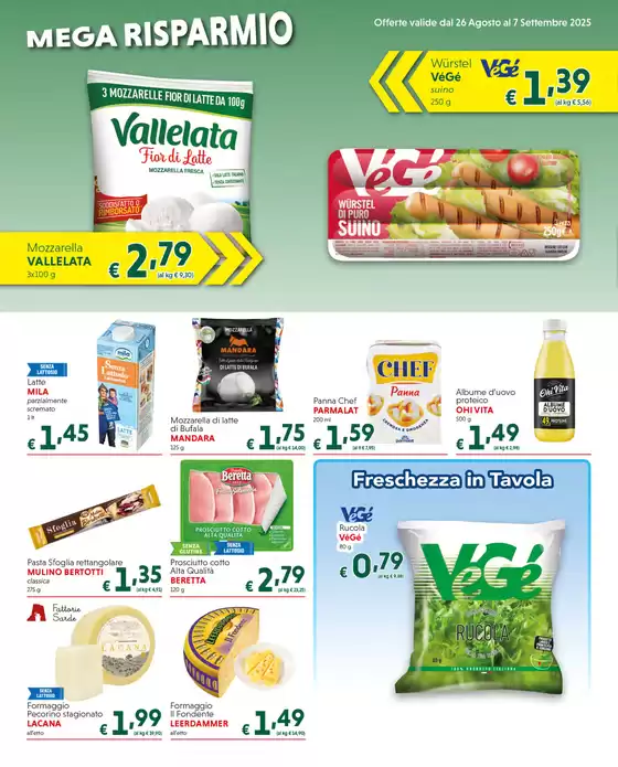 Offerte valide dal 26 agosto al 7 settembre