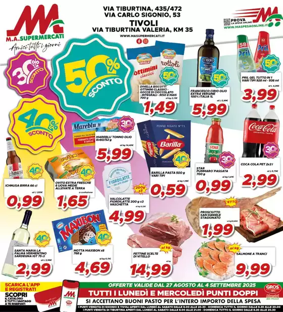 Volantino MA Supermercati | 30% 40% 50% sconto | 2025-08-27T00:00:00.000Z - 2025-09-04T00:00:00.000Z