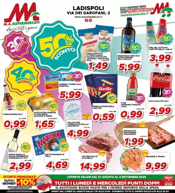 Volantino MA Supermercati |  30% 40% 50% sconto | 2025-08-27T00:00:00.000Z - 2025-09-04T00:00:00.000Z