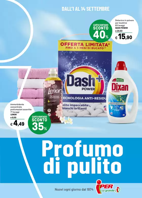 Volantino Iper La grande i a Masi Torello | Profumo di pulito | 2025-09-01T00:00:00.000Z - 2025-09-14T00:00:00.000Z