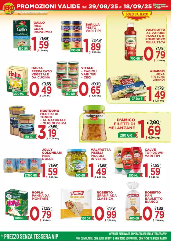 Promozioni valide 29/8 al 18/9/2025