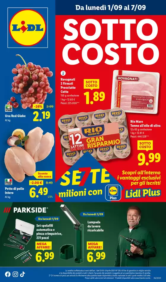 Volantino Lidl | SOTTOCOSTO | 2025-09-01T00:00:00.000Z - 2025-09-07T00:00:00.000Z
