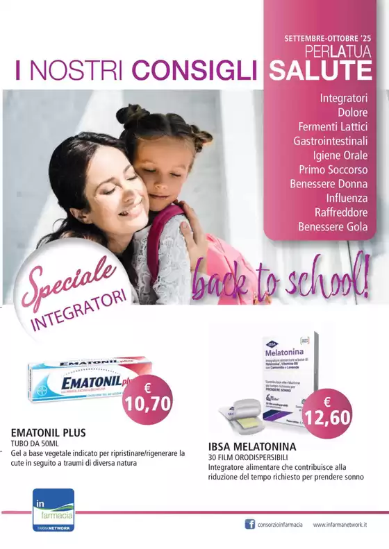 Volantino Consorzio Infarmacia a Basiliano | I nostri consigli salute  | 2025-09-01T00:00:00.000Z - 2025-10-31T00:00:00.000Z