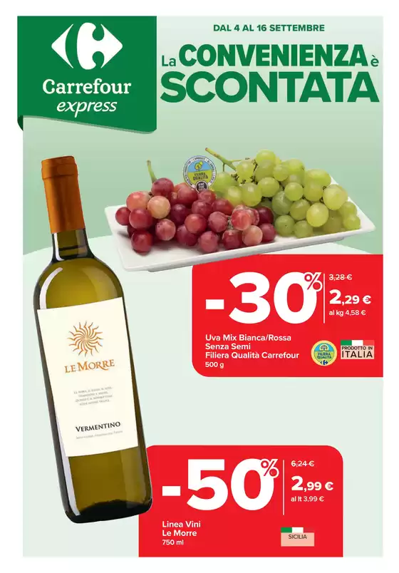 Volantino Carrefour Express | La convenienza e scontata | 2025-09-04T00:00:00.000Z - 2025-09-16T00:00:00.000Z