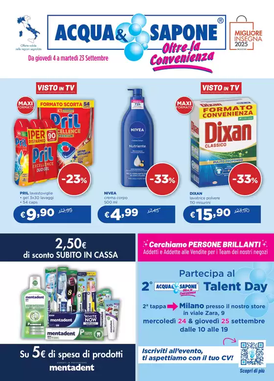 Volantino Acqua & Sapone | Oltre la convenienza | 2025-09-04T00:00:00.000Z - 2025-09-23T00:00:00.000Z