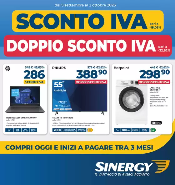 Volantino Sinergy a Faenza | Sconto iva | 2025-09-05T00:00:00.000Z - 2025-10-02T00:00:00.000Z