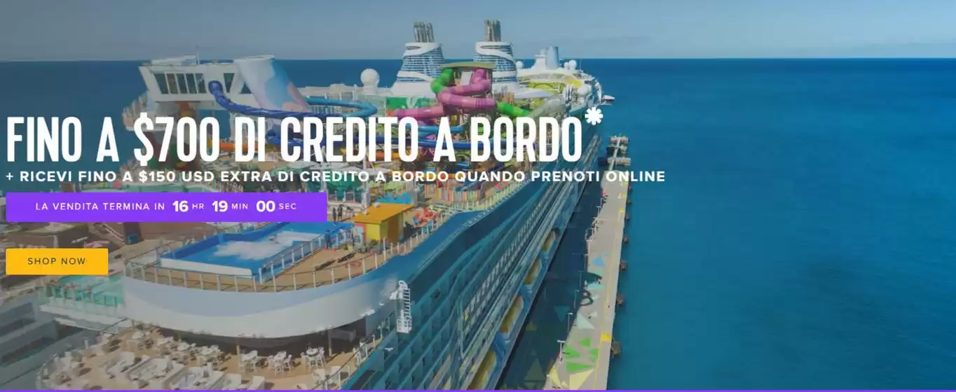 Fino a 700$ di credito a bordo