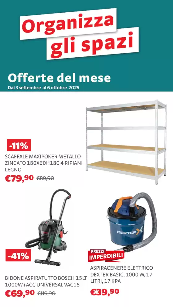 Organizza gli spazi