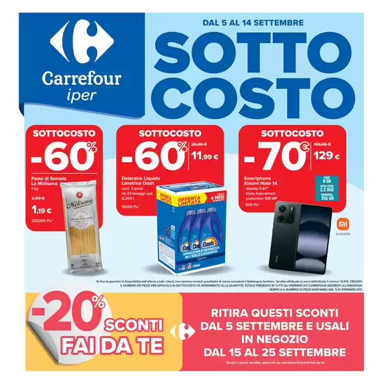 Volantino Carrefour Ipermercati a Maratea | Sottocosto | 2025-09-05T00:00:00.000Z - 2025-09-14T00:00:00.000Z