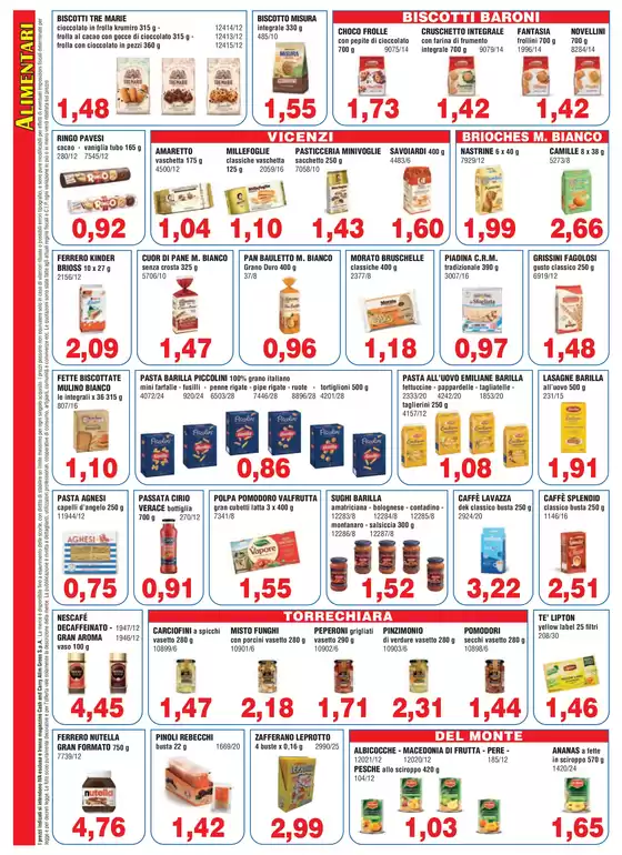 Offerte valide dal 5 settembre al 20 settembre