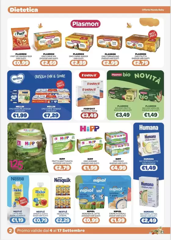 Promo valide dal 4 al 17 settembre