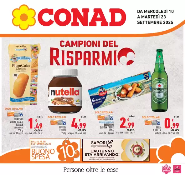 Volantino Conad | Campioni del risparmio | 2025-09-10T00:00:00.000Z - 2025-09-23T00:00:00.000Z
