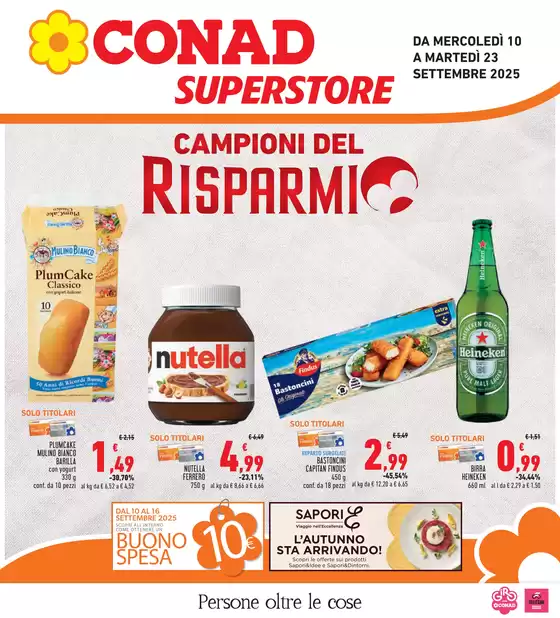 Volantino Conad Superstore a Inzago | Campioni del risparmio | 2025-09-10T00:00:00.000Z - 2025-09-23T00:00:00.000Z