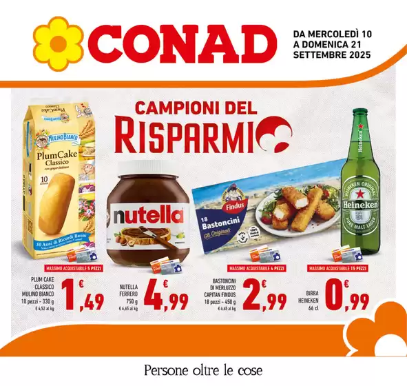 Volantino Conad | Campioni del Risparmio | 2025-09-10T00:00:00.000Z - 2025-09-21T00:00:00.000Z