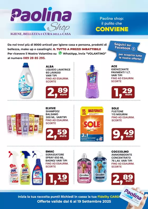 Offerte valide dal 6 al 19 settembre
