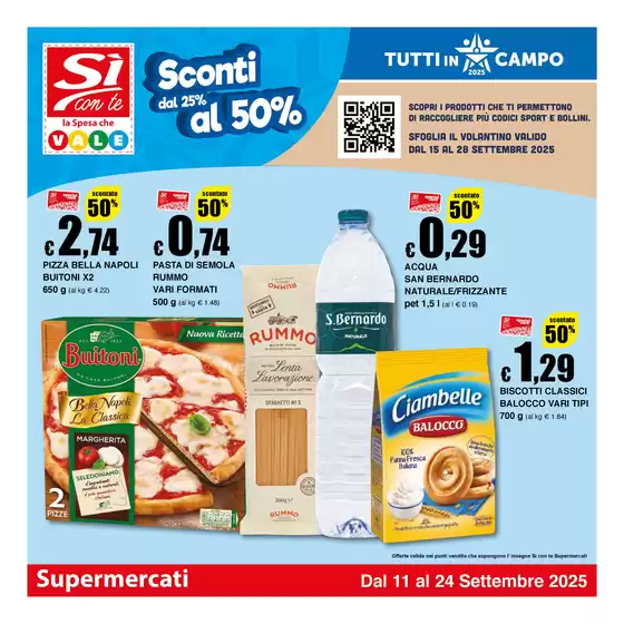 Volantino Si con te supermercati | Sconti dal 25% al 50% | 2025-09-11T00:00:00.000Z - 2025-09-24T00:00:00.000Z