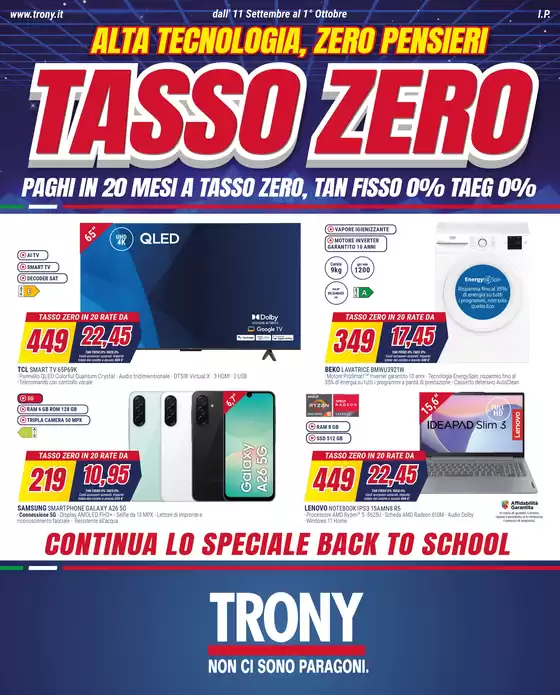 Alta tecnologia, zero pensieri: TASSO ZERO
