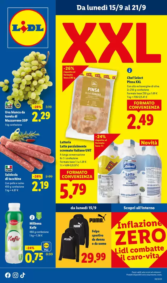 Volantino Lidl a Cerea | XXL | 2025-09-15T00:00:00.000Z - 2025-09-21T00:00:00.000Z