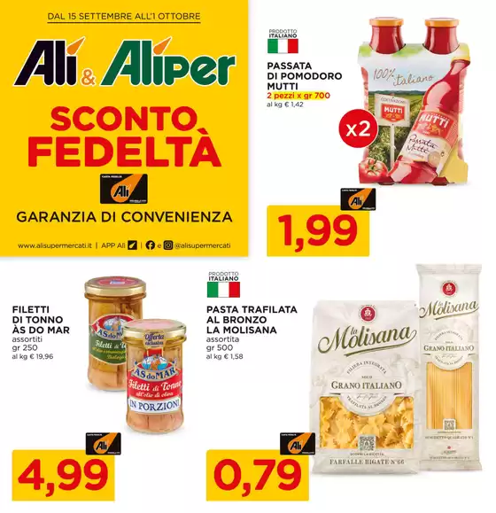 Volantino Alì e Alìper a Resana | Sconto fedeltà | 2025-09-15T00:00:00.000Z - 2025-10-01T00:00:00.000Z