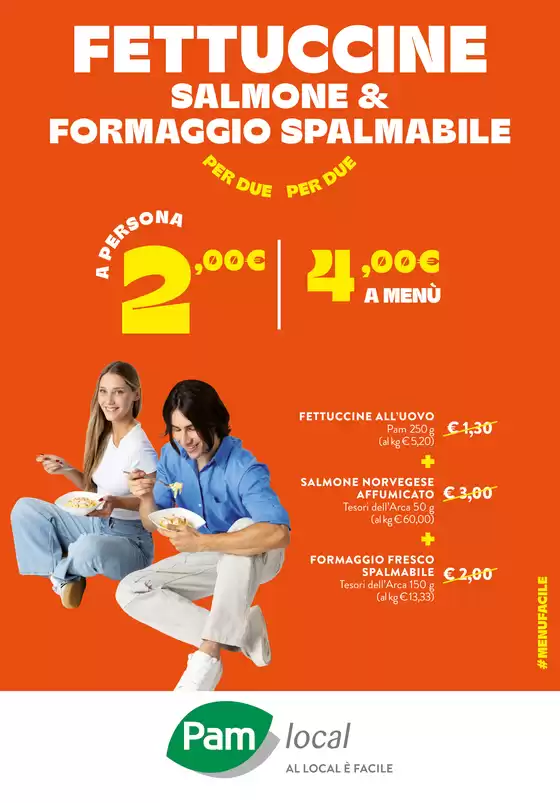 Fettuccine salmone e formaggio spalmabile