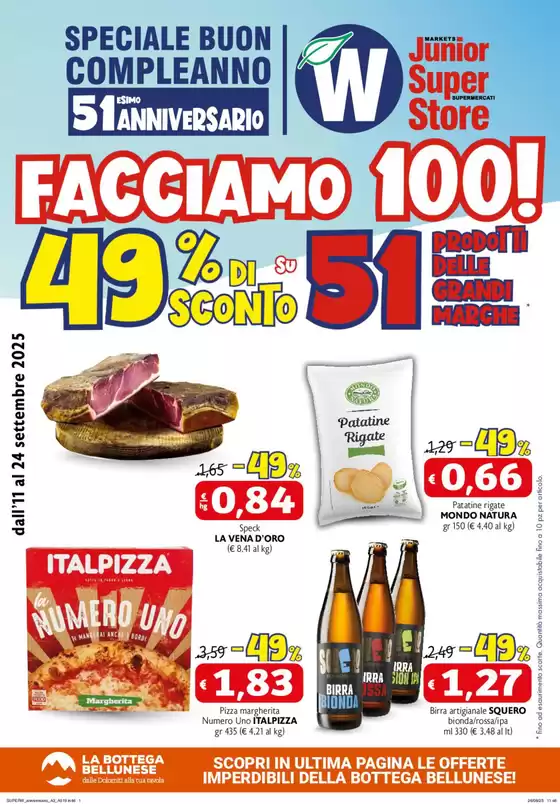 Volantino Junior W a Bari | FACCIAMO 100! | 2025-09-11T00:00:00.000Z - 2025-09-24T00:00:00.000Z