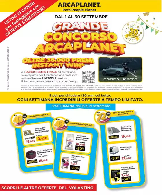 Volantino Arcaplanet a Venturina | Grande concorso Arcaplanet | 2025-09-01T00:00:00.000Z - 2025-09-30T00:00:00.000Z