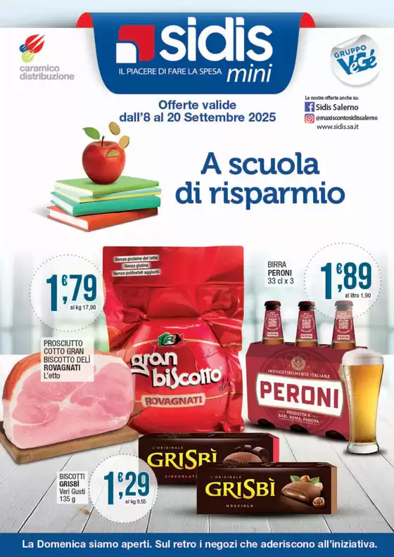 Volantino Sidis | A scuola di risparmio | 2025-09-12T00:00:00.000Z - 2025-09-20T00:00:00.000Z