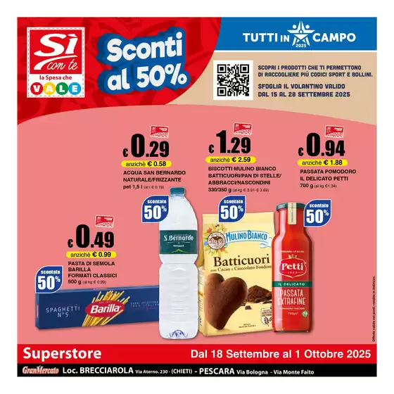 Volantino Si con te superstore | Sconti fino al 50% | 2025-09-18T00:00:00.000Z - 2025-10-01T00:00:00.000Z