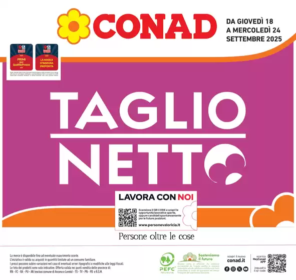 Volantino Conad a Rosà | Taglio netto | 2025-09-18T00:00:00.000Z - 2025-09-24T00:00:00.000Z