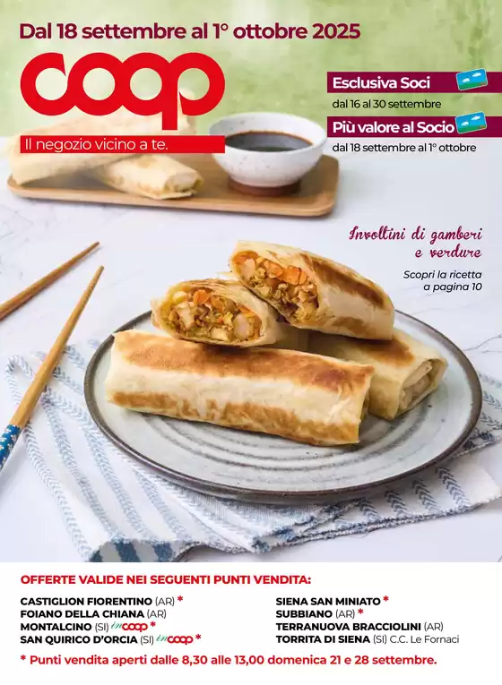 Volantino Coop a Sinalunga | Dal 18 settembre al 1° ottobre 2025 | 2025-09-18T00:00:00.000Z - 2025-10-01T00:00:00.000Z