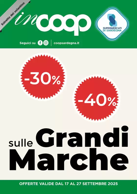 Volantino Coop | -30% 40% sulle grandi marche | 2025-09-17T00:00:00.000Z - 2025-09-27T00:00:00.000Z