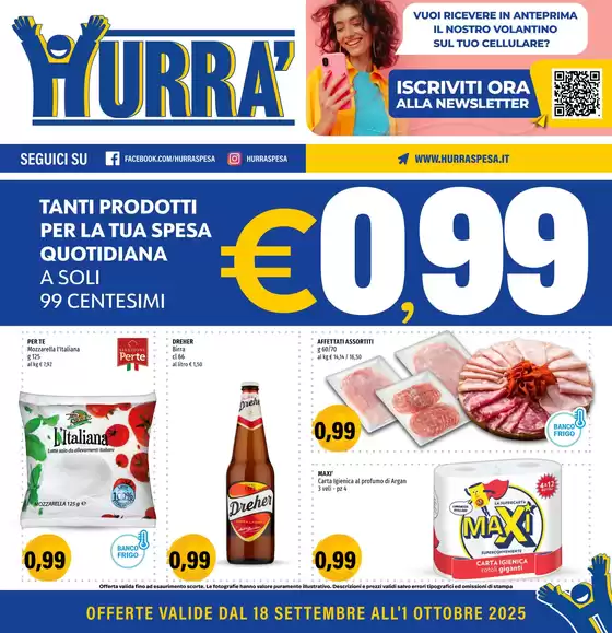 Volantino Hurrà Discount | TANTI PRODOTTI PER LA TUA SPESA | 2025-09-18T00:00:00.000Z - 2025-10-01T00:00:00.000Z