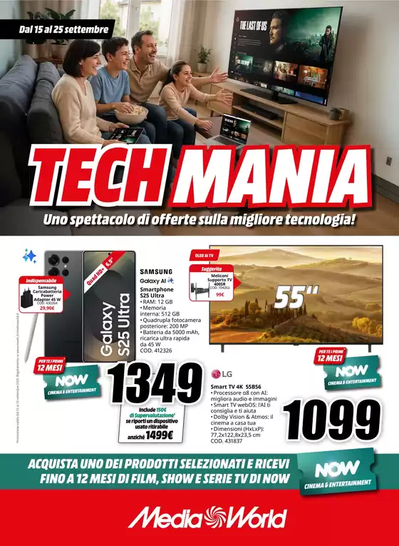 Volantino MediaWorld a Cinisello Balsamo | Tech mania | 2025-09-17T00:00:00.000Z - 2025-09-25T00:00:00.000Z